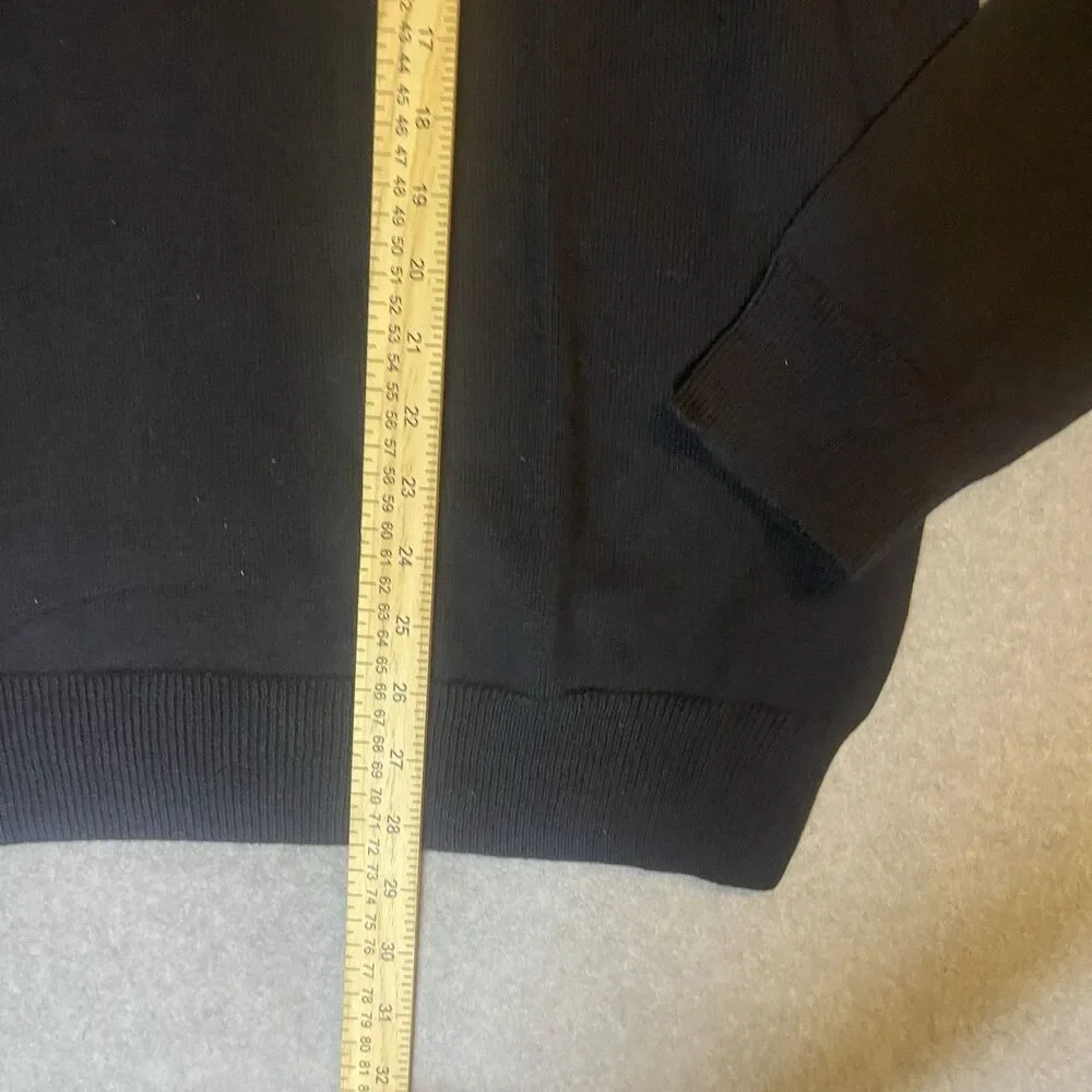 Vintage Express Men's Black Knit 1/4 Zip Mock Neck Pullover Sweater XL